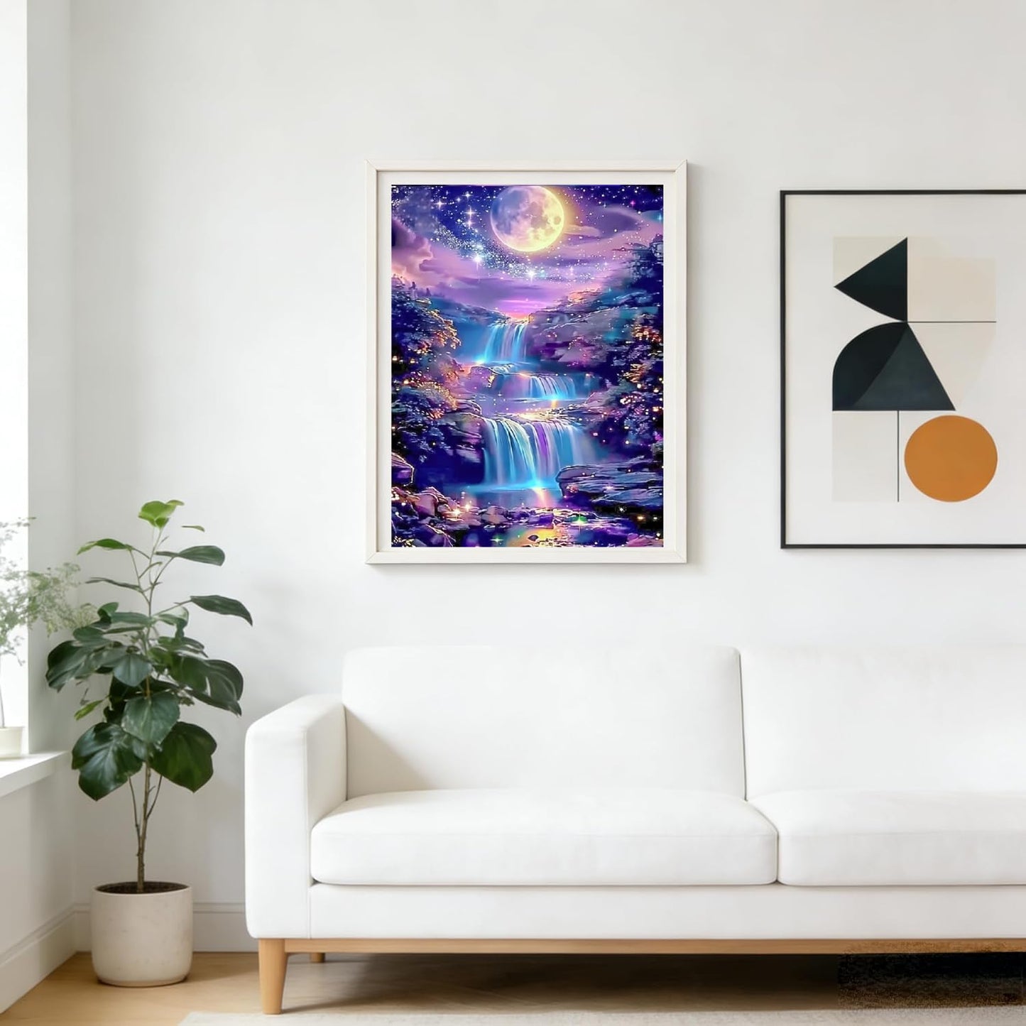 MOMDEDP 5D Diamond Painting Kits for Adults, Landscape Scenery Diamond Art Kit, Waterfall DIY Full Round Drill Diamond Dot Gem Art Kits for Beginners, Home Wall Decor 12x16 Inch
