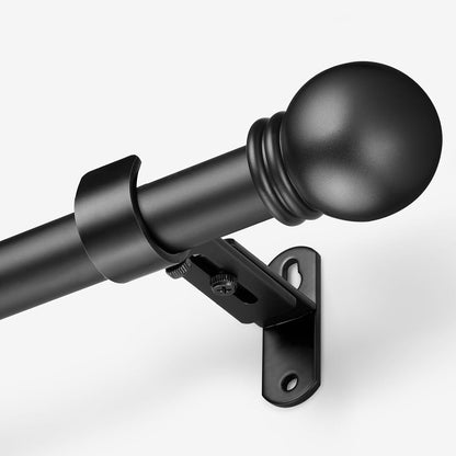 Max Adjustable Curtain Rods by [Brand Name] - Fits Windows 16 to 150 Inches | Black, 6/8" Diameter
