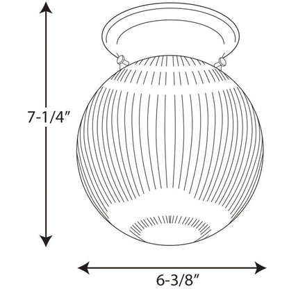 Progress Lighting 1-Light Glass Globe 6-3/8" Close-to-Ceiling, Indoor, P3599-20, Antique Bronze