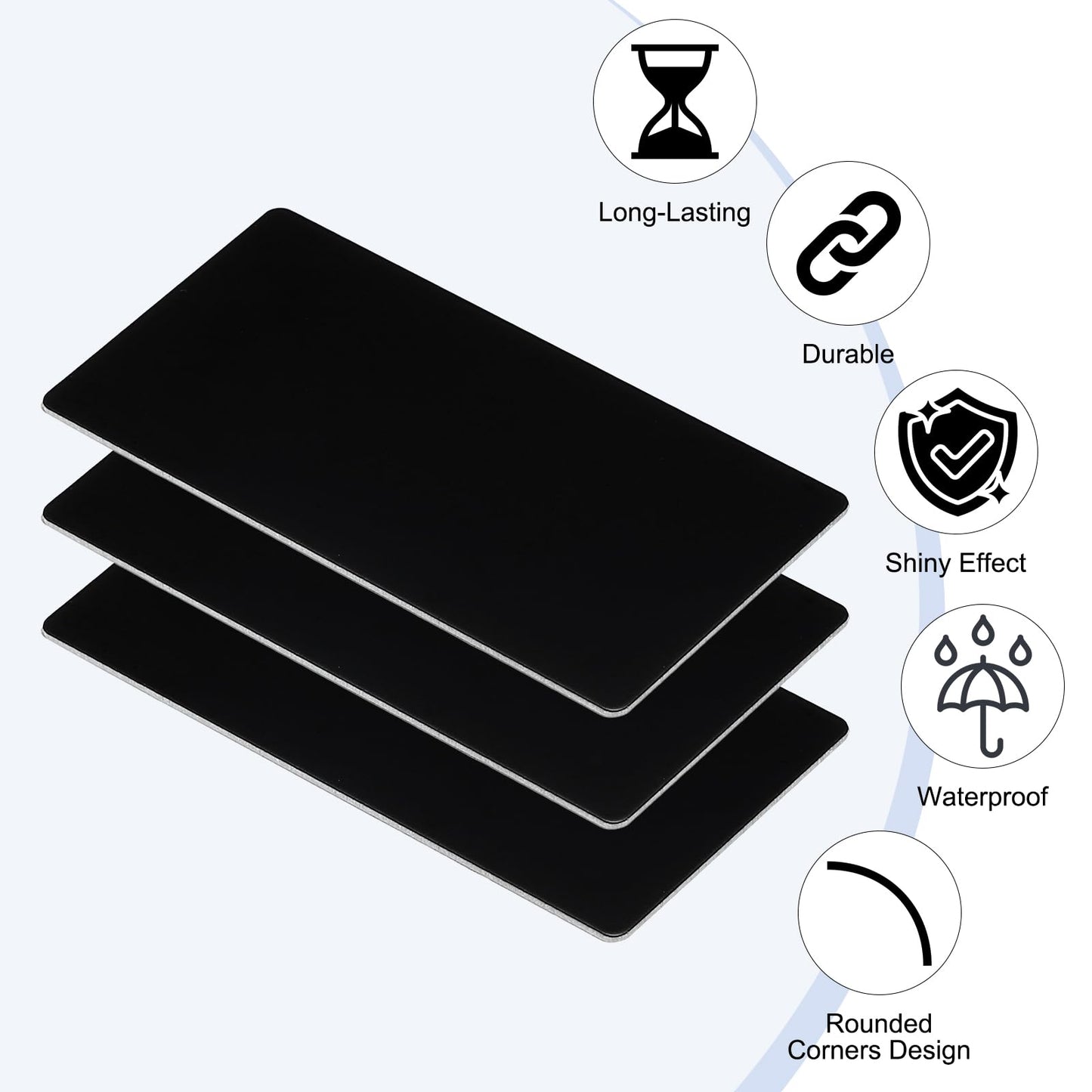 PATIKIL 3x2 Inch Anodized Aluminum Sheet Metal, 22 Pack Laser Plates Engraving Blanks 1MM Thin for Crafting DIY House, Black