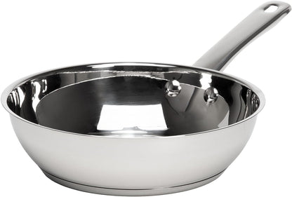 Ecolution Classic 8-Inch Stainless Steel Fry Pan, Professional Quality Sauté, Comfort Grip Riveted Handles