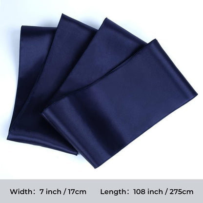 Babenest Satin Chair Sashes - Upgraded 50 Pcs Ribbons & Bows for Weddings & Events | Navy Blue