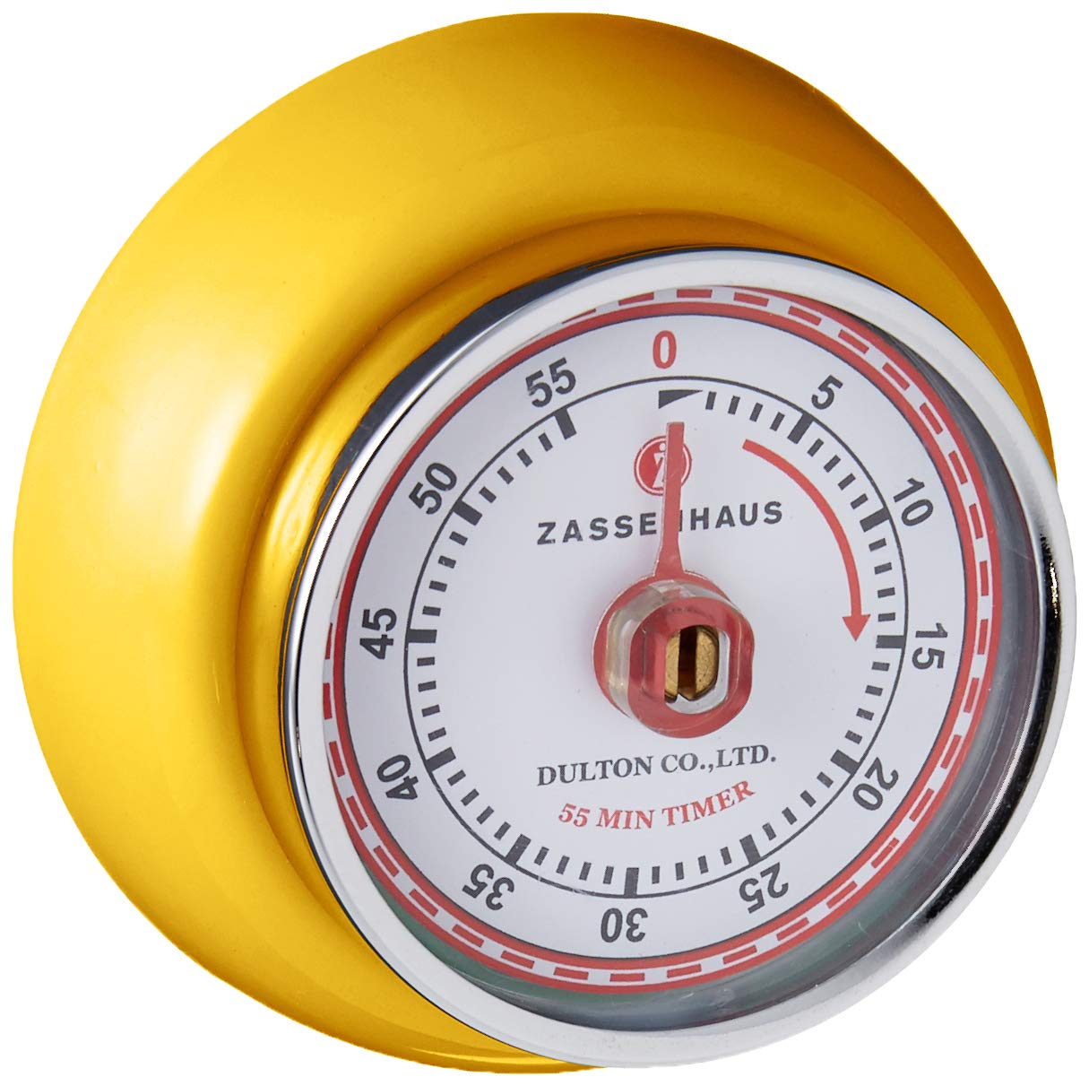 Zassenhaus Magnetic Retro Kitchen Timer, Classic Mechanical Cooking Timer (Black)