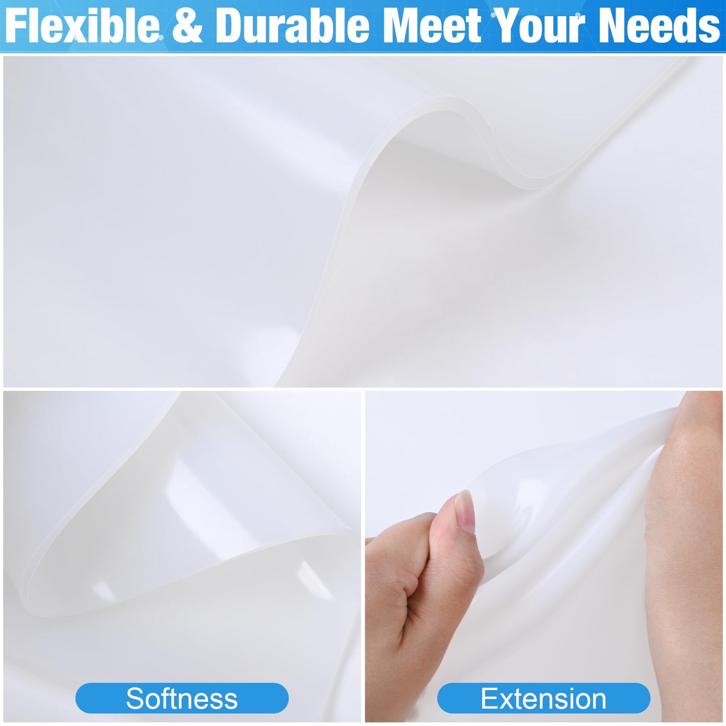 Translucent Silicone Rubber Sheet (Translucent, 12" W x 12" L x 1/8" Thick)