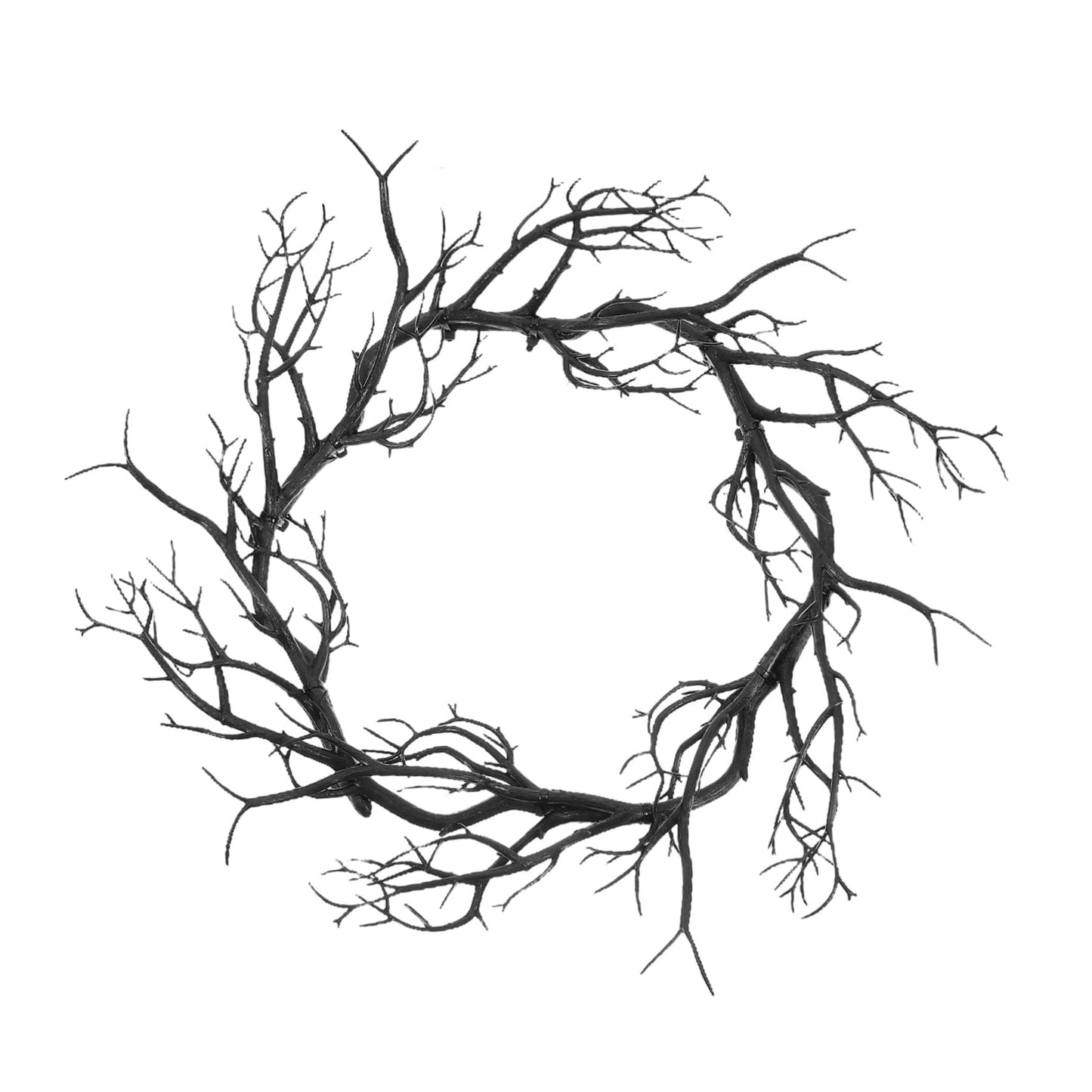 HOODANCOS Black Twig Halloween Wreath Medium Artificial Dead Branch Garland for Indoor Outdoor Party Home Wall Decor Seasonal Halloween Pendant