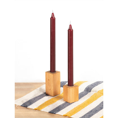 CANDWAX Bordeaux Taper Candles Pack of 4 - Slow Burning Dripless Unscented Straight Candles 12 inch - Ideal for Dinner Table - Smokeless Long Candlesticks