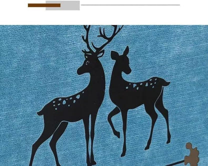 Microwave Oven Cover, Waterproof Cotton Linen Dust Protector, Decorative Kitchen Appliance Cover (Deer - Khaki)