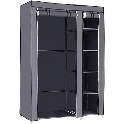 SONGMICS 43 Inch Portable Clothes Closet Wardrobe with Non-Woven Fabric and Hanging Rod Quick and Easy to Assemble Gray ULSF007G