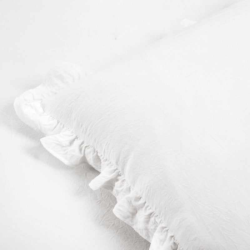 Lush Decor Ruffle Skirt Daybed Cover 5 Piece Set 39"W x 75"L White - Ruffled Bedding Set - Farmhouse Bedding Twin Bedspread - Twin Bedspread