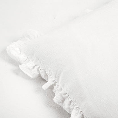 Lush Decor Ruffle Skirt Daybed Cover 5 Piece Set 39"W x 75"L White - Ruffled Bedding Set - Farmhouse Bedding Twin Bedspread - Twin Bedspread