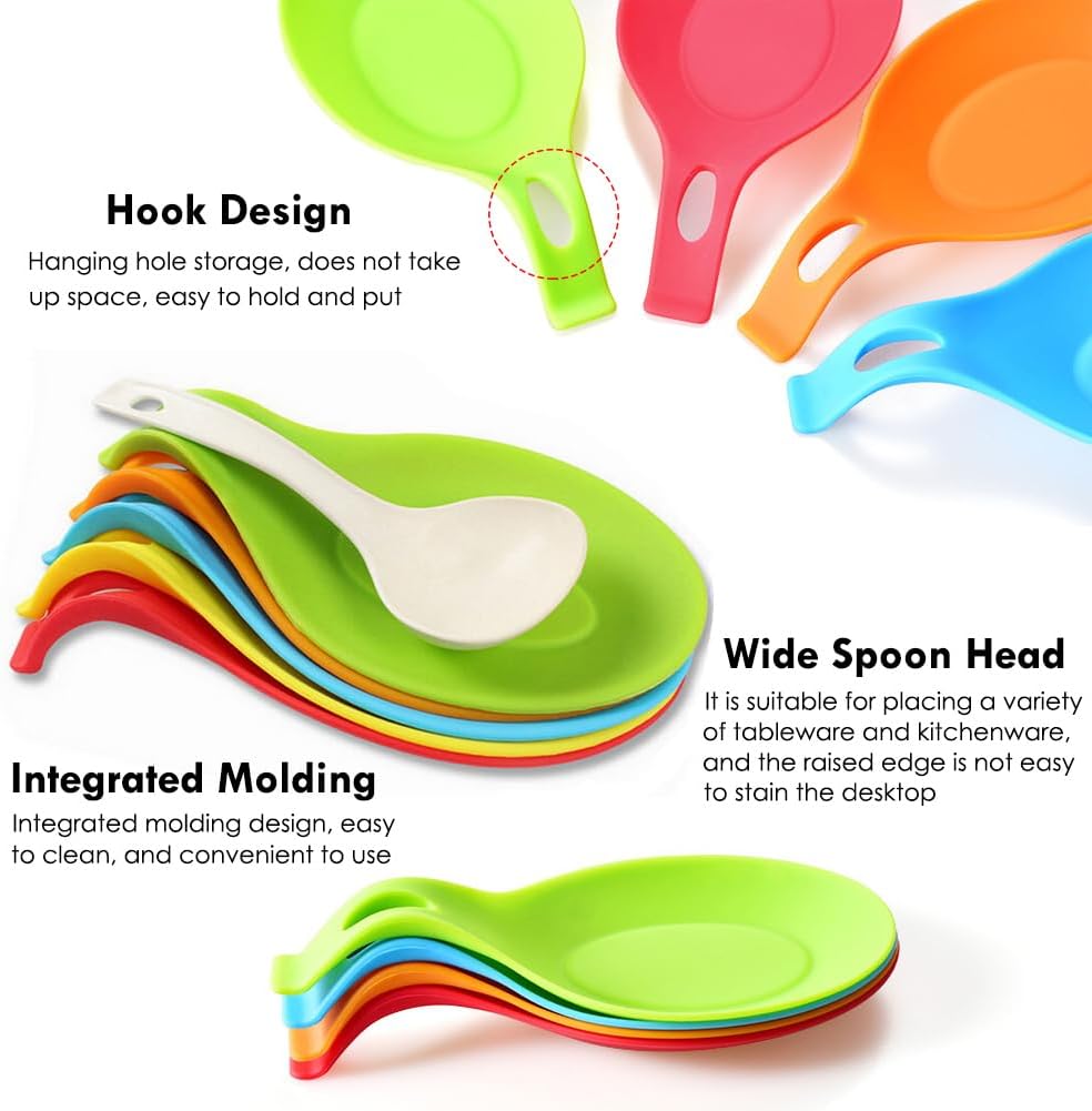 AKOAK Round Silicone Spoon Holder, Kitchen Utensil Holder - Pack of 1 (Yellow)