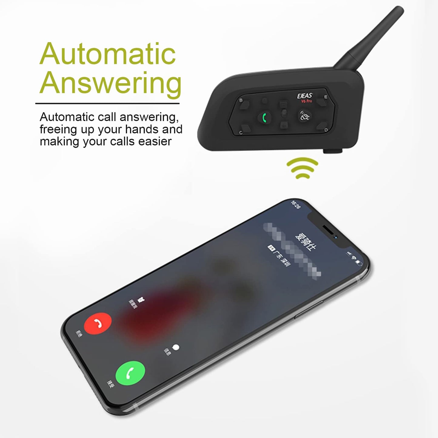 EJEAS V6C Referee Bluetooth Intercom, 2-Way 1200M Professional Referee Headset Communication System with Armband and Right Earpiece for Football and Handball Sports (2PCS)