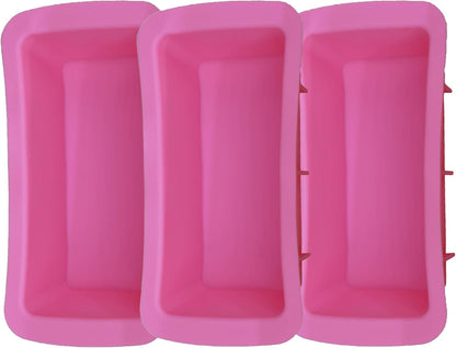 Keto Bread Loaf Silicone Mold, Single-Serve Reusable BPA-Free, Oven Safe Ice Cube Tray, 3-Pack
