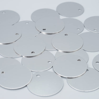 StayMax Round Aluminum Blank Tags Stamping Blanks Engraving Blanks 25 Pack (Siver)