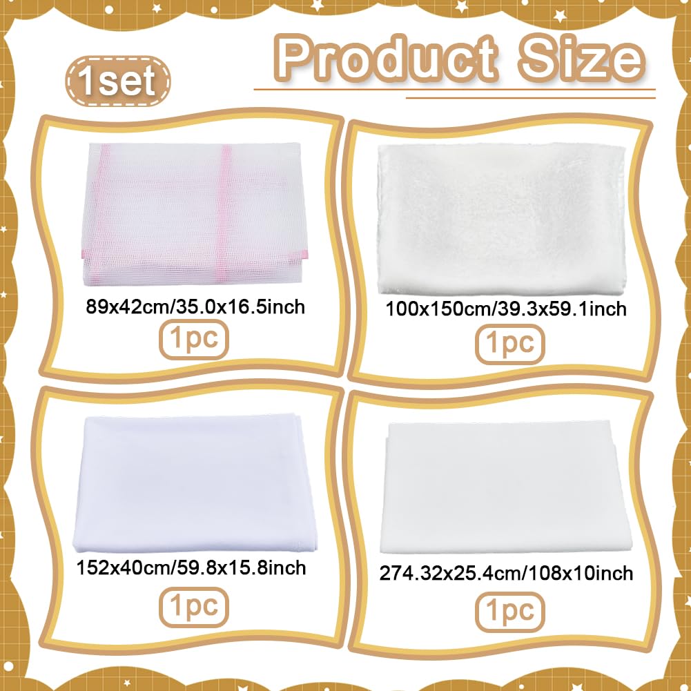 OLYCRAFT 4 Types Pressing Cloth for Ironing and Sewing Ironing Cloth to Protect Clothes Including 3 Yards Embroidery Fabric Ironing Mat Polyester Fabric Ironings Tablecloth for Clothes Protect