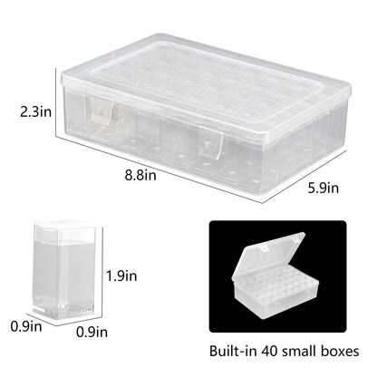 Diamond Painting Storage Containers with Lids - 40PCS Portable Transparent Plastic Set - Perfect for Diamond Art Storage, Diamond Art Supplies, Diamond Art Accessories & Diamond Art Kits for Beginners