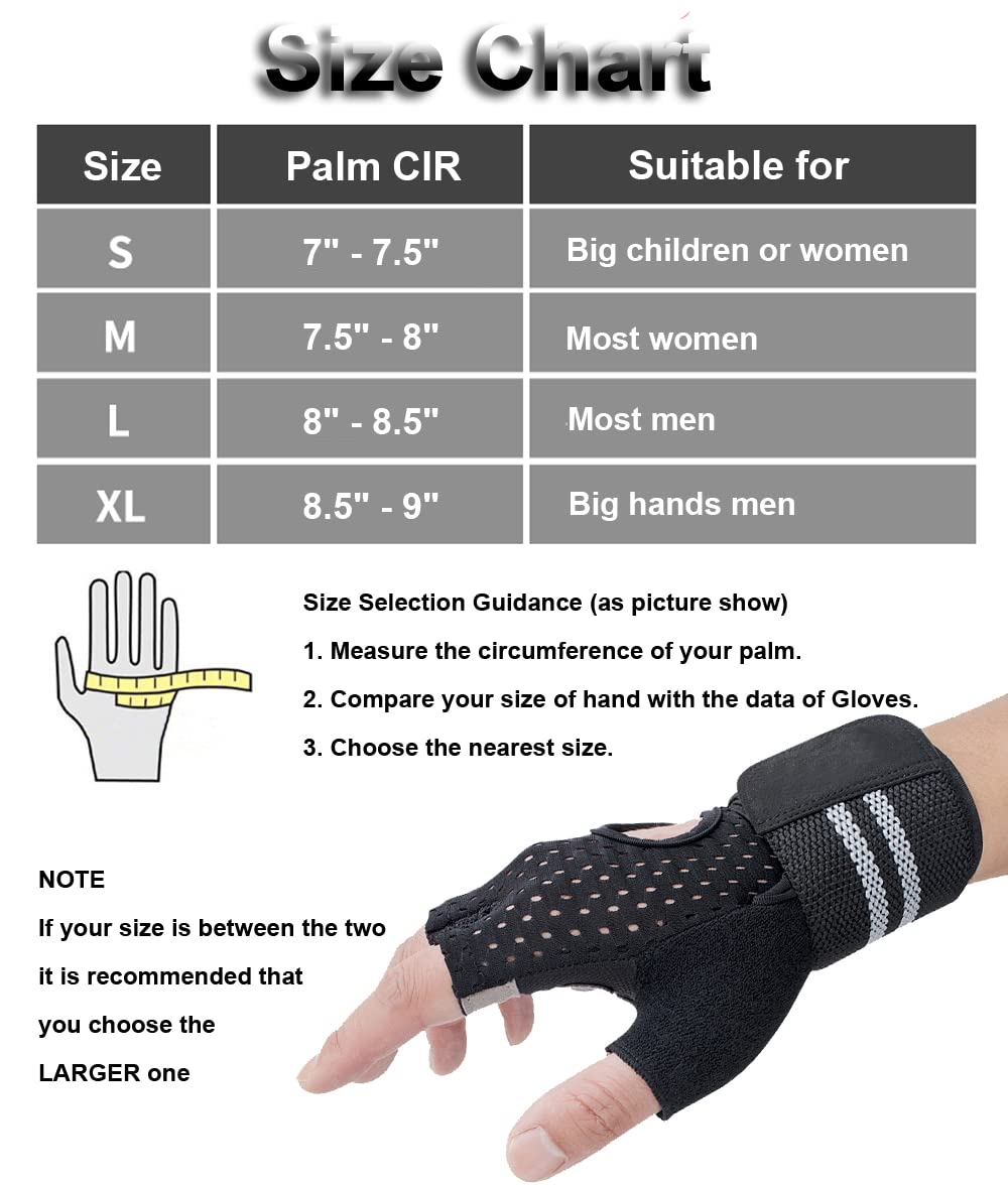 Weightlifting Gym Gloves for Men Women, Breathable Workout Gloves, Anti-Slip Exercise Gloves, Adjustable Wrist Support, Full Palm Protection, Lightweight