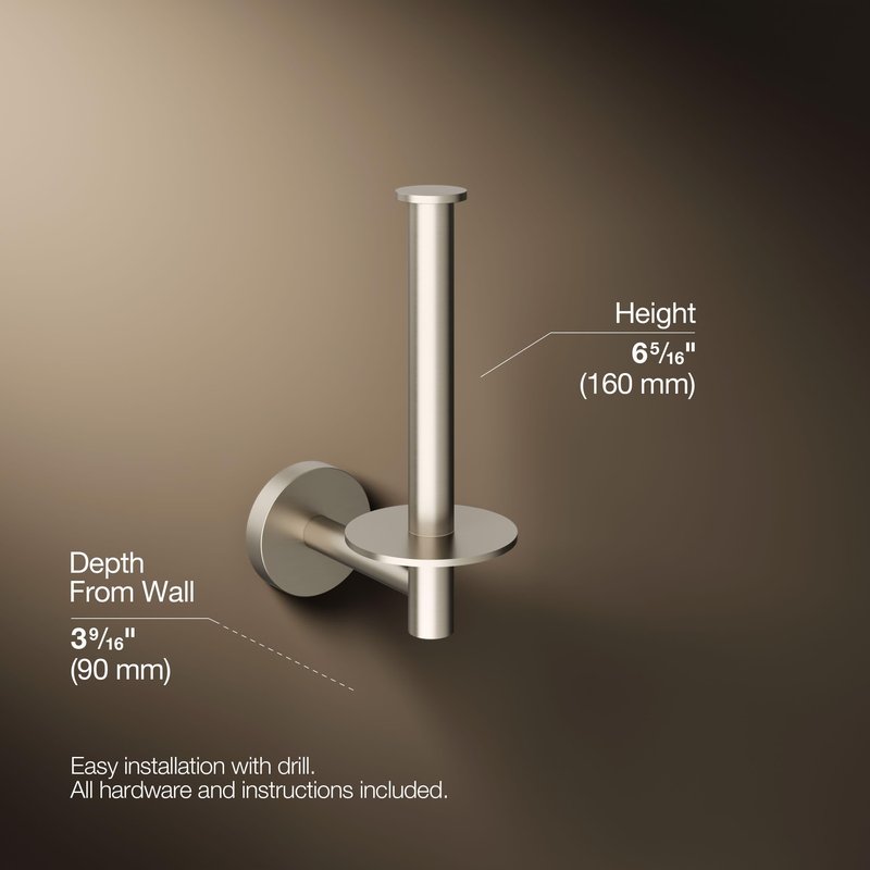 KOHLER Elate Verticle Toilet Paper Holder K-27293-BN Bathroom Accessory
