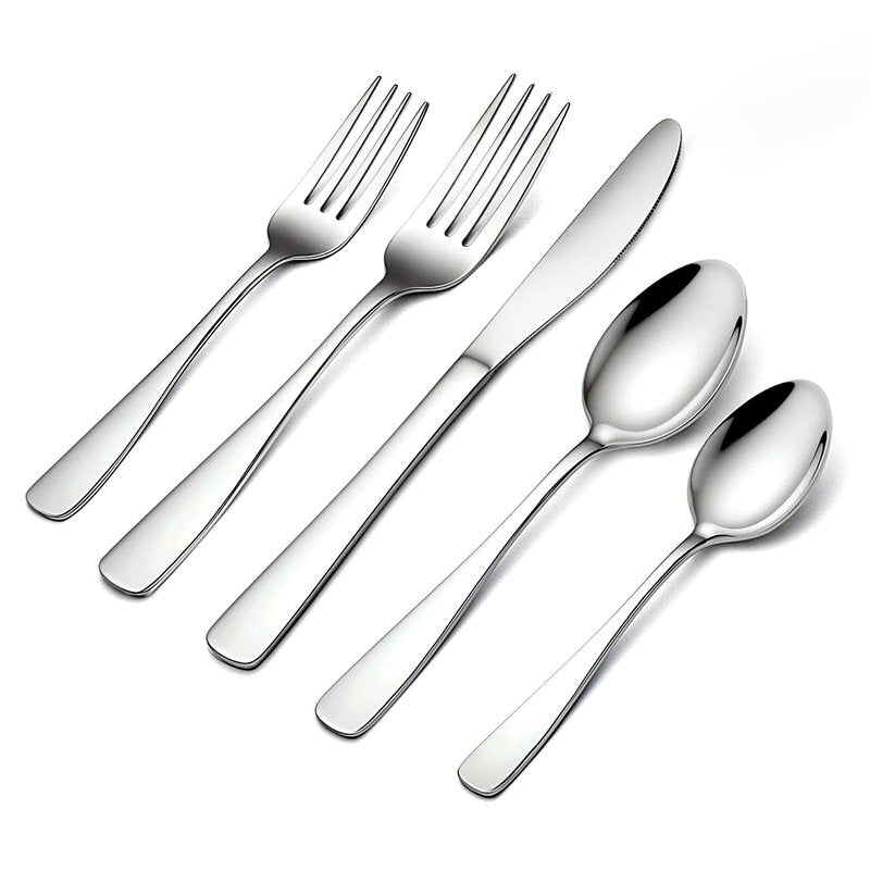 BEWOS 40 Piece Silverware Set - Stainless Steel Silverware Sets for 8 Include Spoon, Forks, Knives, Mirror Polished Flatware Set for Home, Kitchen, Restaurant, Dishwasher Safe