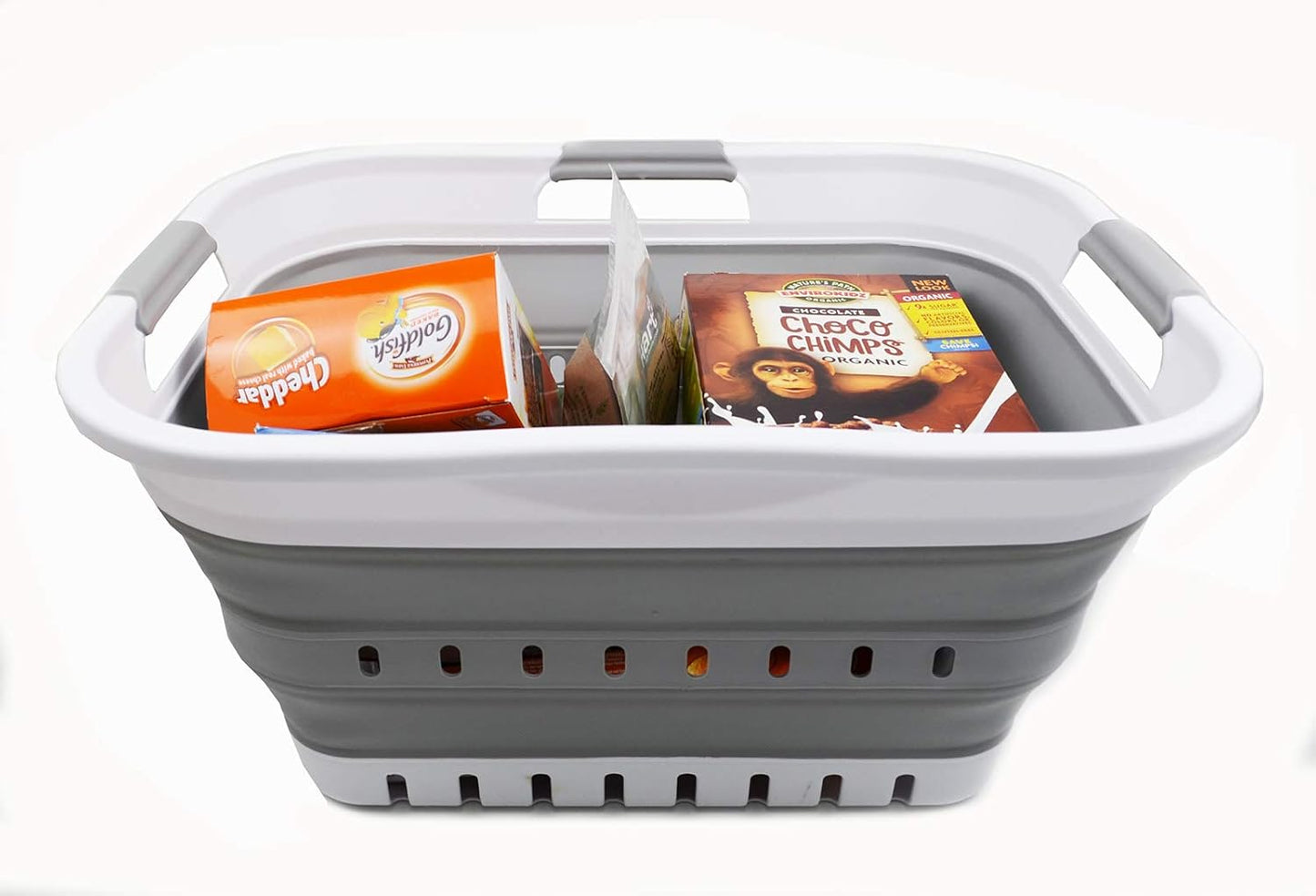 SAMMART 30L (8 Gallon) Collapsible Plastic Laundry Basket, Foldable Pop Up Storage Container/Organizer - Space Saving