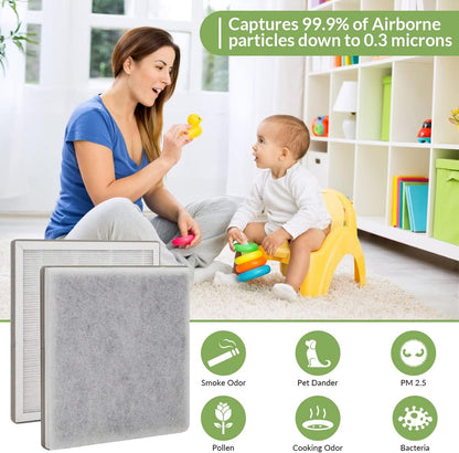 Replacement Filter 2-Pack for PureZone Pure Enrichment 3-in-1 Air H13 Grade True HEPA Purifier, Part No PEAIRFIL
