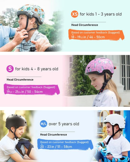 Toddler Bike Helmet for Boys and Girls, Adjustable Kids Helmets from Infant/Baby to Children, 1/2/3/4/5/6/7/8 Years Old (Unicorn,XS)