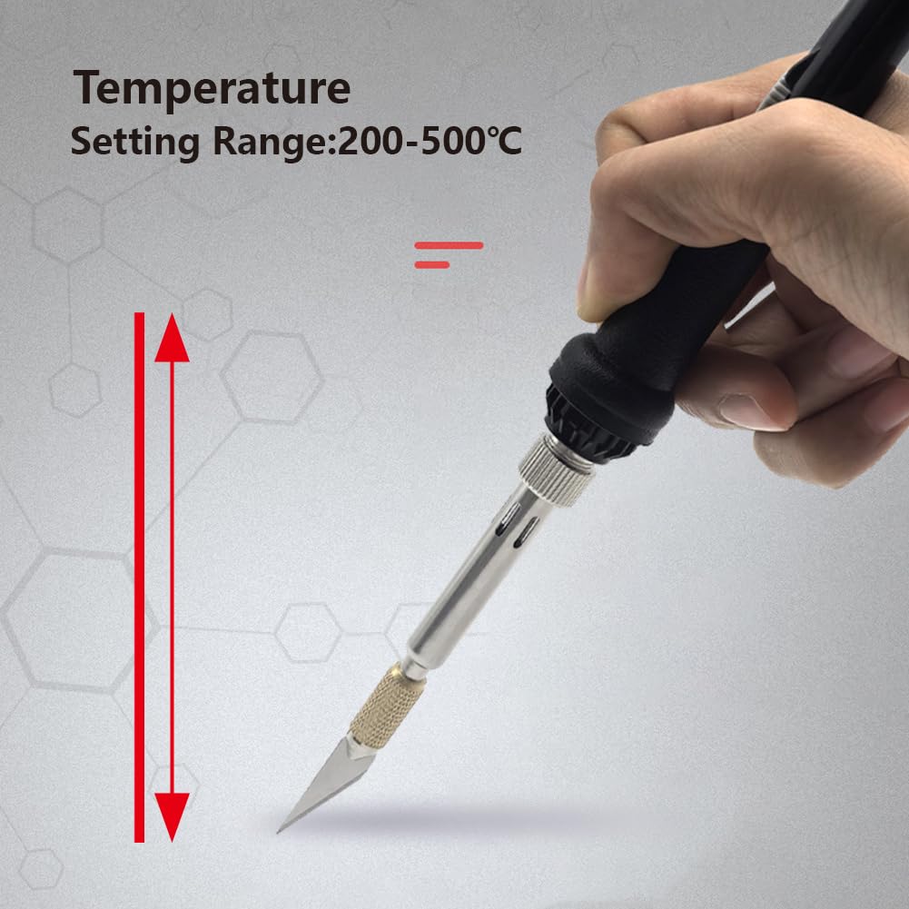 Afantti 31 Pieces Electric Hot Knife Foam Cutter Tool | 23 Blades | Adjustable Temperature | 3 Chuck Sleeves | for Plastic Cutting