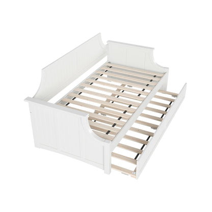 AFI Cambridge Twin Wood Daybed with Twin Size Trundle in White