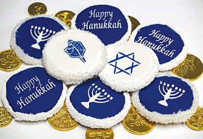 Designer Stencils Jewish Symbols Cookie and Cupcake Stencils, Small, Dreidel, Star of David, Menorah, Beige