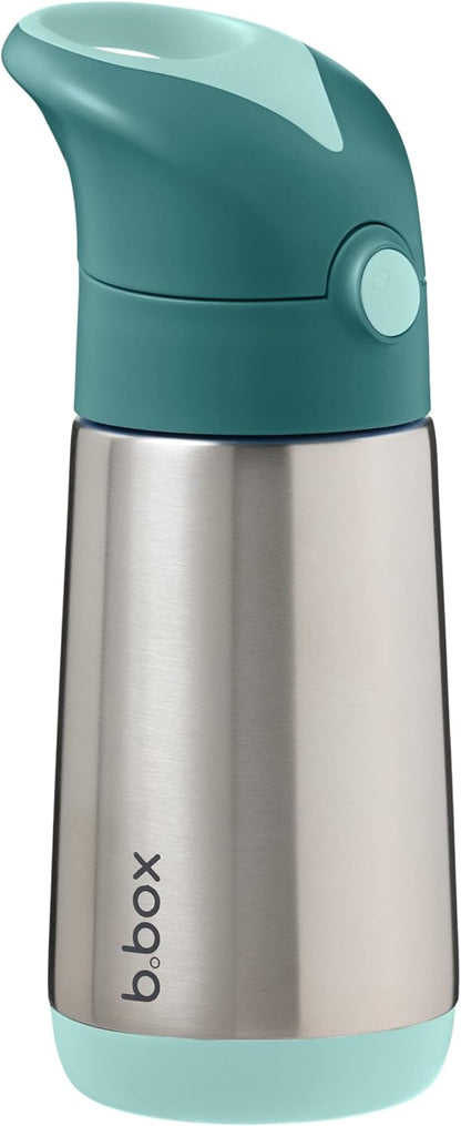 12 oz 8 12m+ b.box Insulated Water Bottle - Kids Water Bottle Stainless Steel w/Free Flow Silicone Straw, Toddler Cups