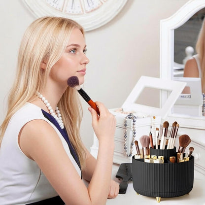 Y9A5N0K3O Makeup Brush Holder,360° Rotating Makeup Brush Organizer,5 Slot Make up Brushes Cup for Cosmetics,Large Capacity,For Nail Polish, Art Supply, Bathroom Vanity,Cosmetics Organizer,Black