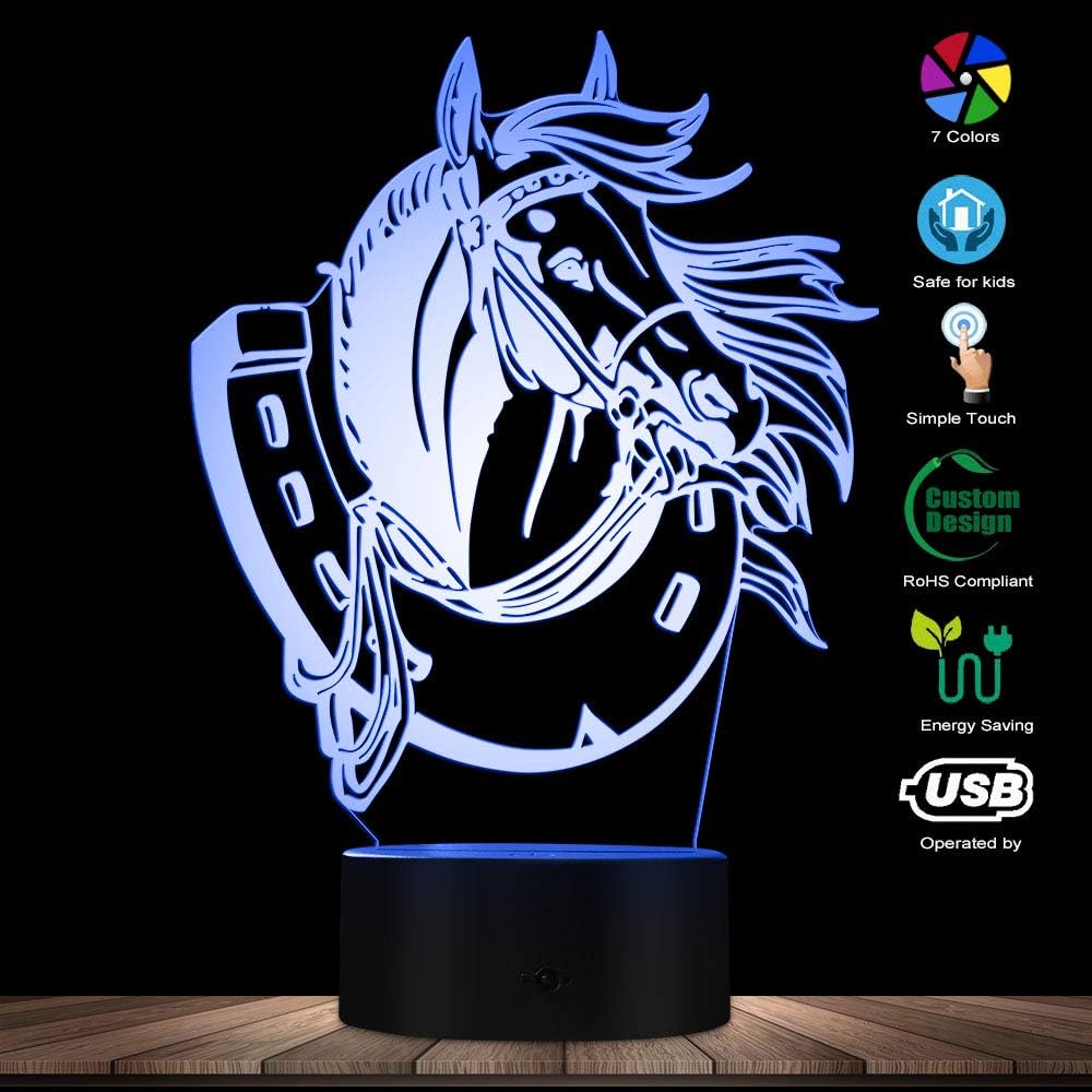 The Geeky Days Horse Modern Lighting - 3D Optical Illusion Light USB Night Lamp for Home Table Desk Decor