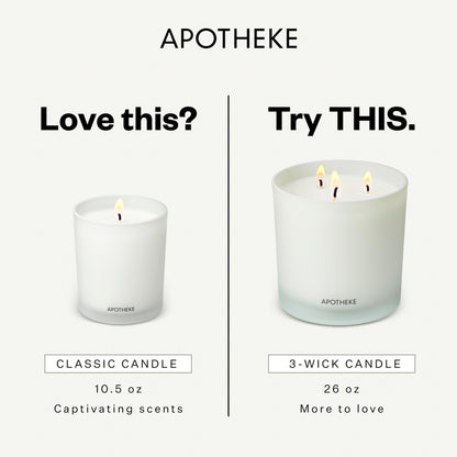 Apotheke Signature Scented Candles for Home, Sea Salt Grapefruit - 10.5 oz - Soy Wax, Non Toxic, Large Jar White - Luxury Candle Gifts for Women & Men - Pepper, Dew Drops, and Tarragon