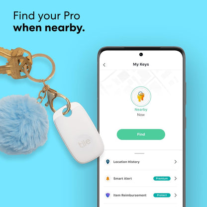 Tile Pro (2022) Bluetooth Item Finder, Pack of 2, 120 m Finding Range, Compatible with Alexa and Google Smart Home, iOS and Android Compatible, Find Your Keys, Remotes and More, Black/White