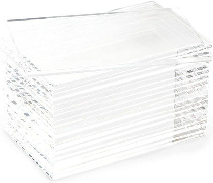 Bright Creations 20-Pack Clear Acrylic Place Cards for Seating, Wedding Guest Names, Table Settings, 3.5 × 2 in