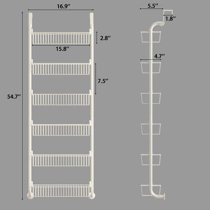 MIAOLI Over The Door Pantry Organizers and Storage, 6-Tier Spice Rack, Home & Kitchen Storage Shelves for Cabinet, Large Capacity Hanging Seasoning Organizer, Laundry Room Organization, Black