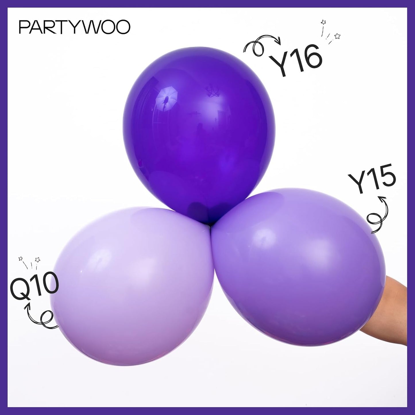 PartyWoo Dark Purple Balloon Arch Kit - 152pcs in 5-18 Inch Sizes for Birthday & Baby Shower Decor