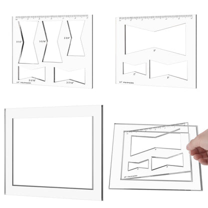 chiazllta 8 in 2 Butterfly Router Templates Guide for Woodworking Decorative with Frame 8 x 7 inch Transparent Butterfly Inlay Template Set Decorative Acrylic Router Bowtie Jig Kit for Precise Cuts