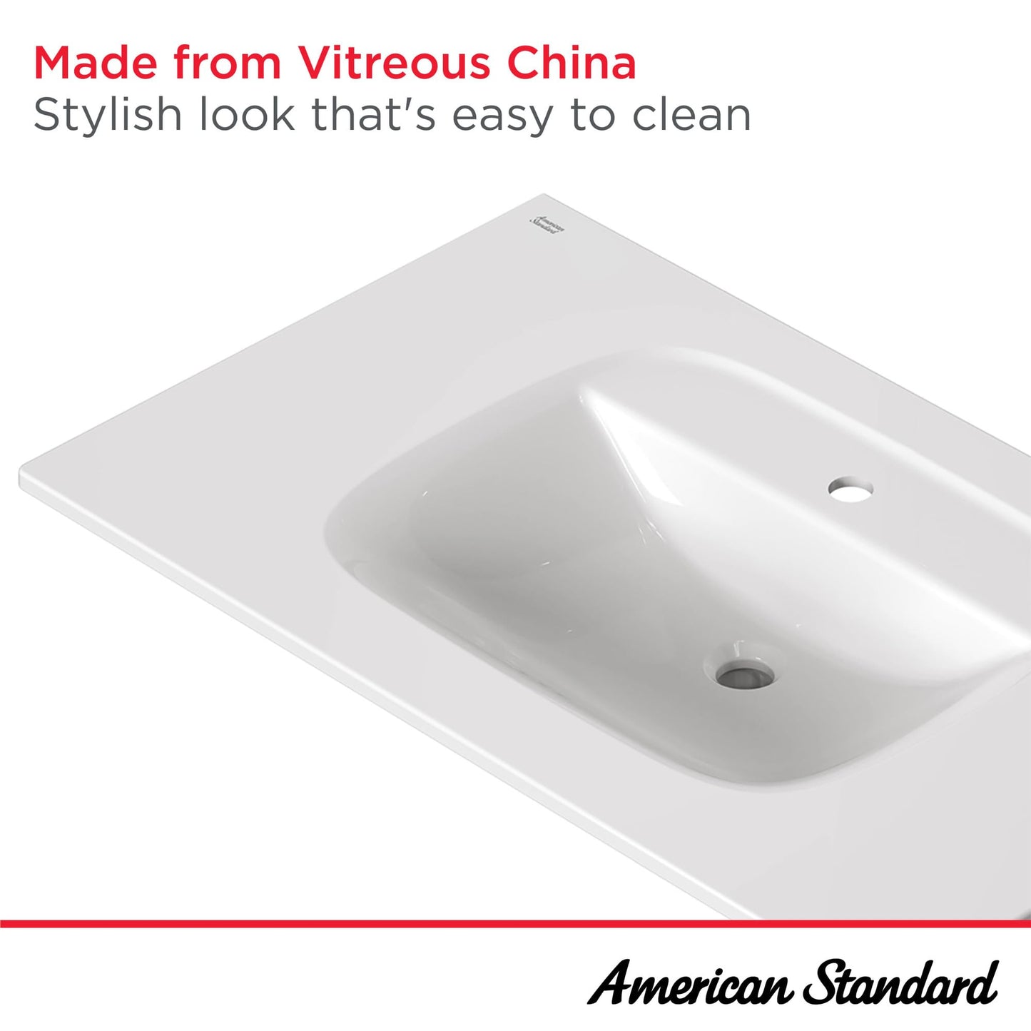 American Standard 1806001.020 Aspirations 37 x 22-inch Vanity Top Bathroom Sink, White