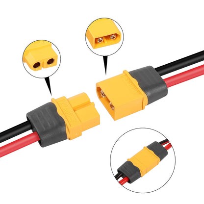 YACSEJAO 12AWG XT60 to Solar Panel Connector 1M XT60 Female to 45A Connector Extension Cable for Outdoor Power Bank