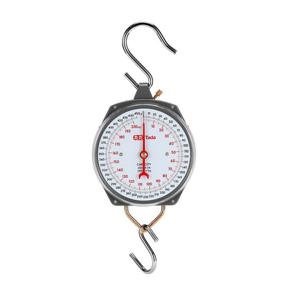 Tada Game Scale 450lb Mechanical Hanging Scale with 8 Inch Dial, Heavy-Duty Design for Kitchen, Fishing, Outdoor Use, and Farms