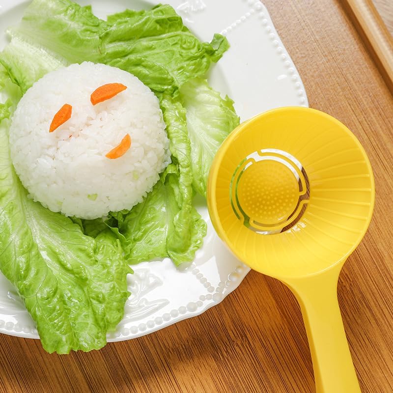 Yellow Rice Paddle Scoop Mold for Rice Ball Making - Non-stick Sushi Mold - Kitchen Gadget for Home and Restaurant