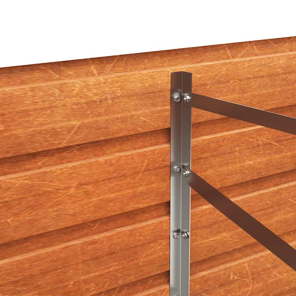 Foknhdi Corten Steel Large Outdoor Raised Garden Bed 126 x 31.5 x 30.3 in Rustic Planter Box for Vegetables Herbs Flowers on Patio Lawn