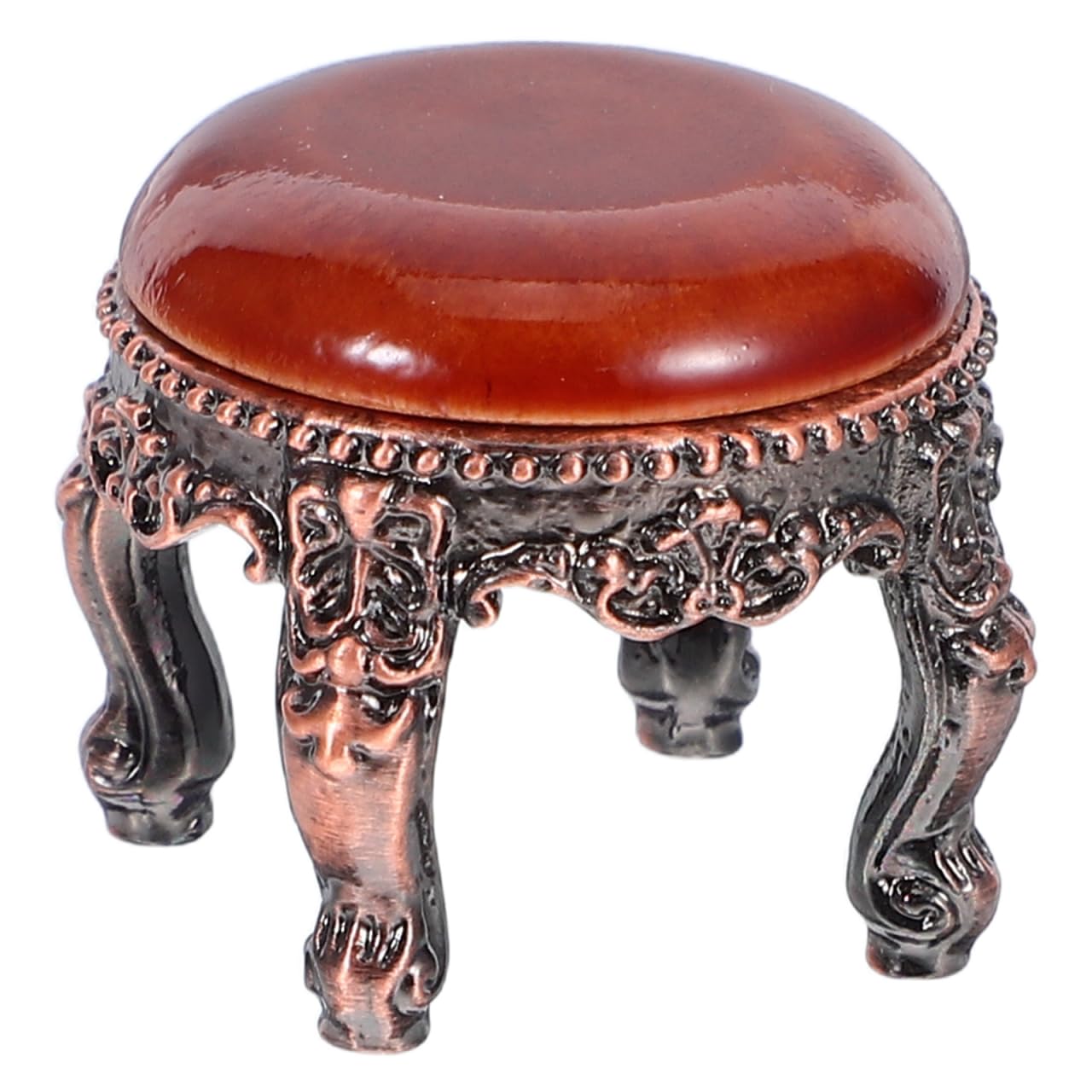 Abaodam Dollhouse Stool, 1:12 Scale Miniature Wooden Furniture Chair Model, Vanity Bench Seat for Dollhouse Living Room, Micro Landscape and DIY Mini House Decoration