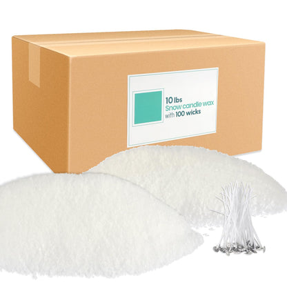 10 lb Pearl Wax Sand DIY Set with 100 Wicks, Reusable, Continuous Burning, Unscented Candle Powder, Designed for Handmade Candles, Wedding Celebrations and Party Decorations