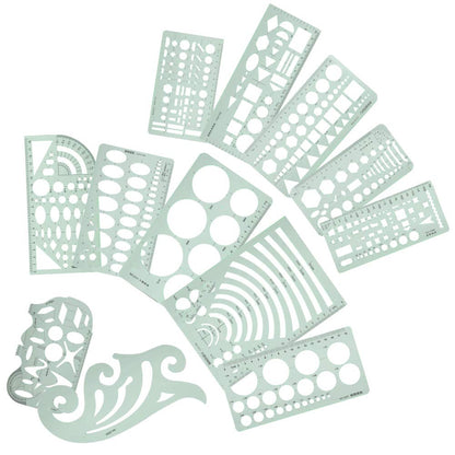 Drawing Tools, Geometric Stencils Drawing Stencils Geometric Drawing Template Multi Function Measuring Ruler 12pcs Ruler Set Curve Shaped Grading Rulers for Sewing Pattern