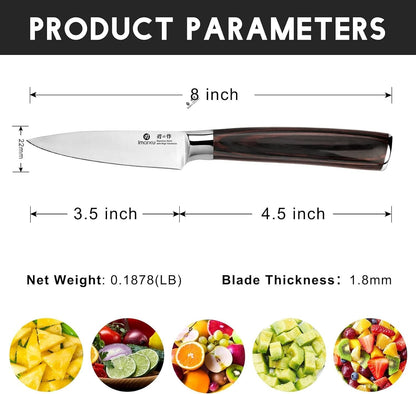 imarku Paring Knife - Paring Knives, 3.5 Inch Small Kitchen Knifes - Japanese High Carbon Stainless Steel Fruit Knife, Ergonomic Pakkawood Handle, Ultra Sharp Blade, Unique Gifts for Men and Women