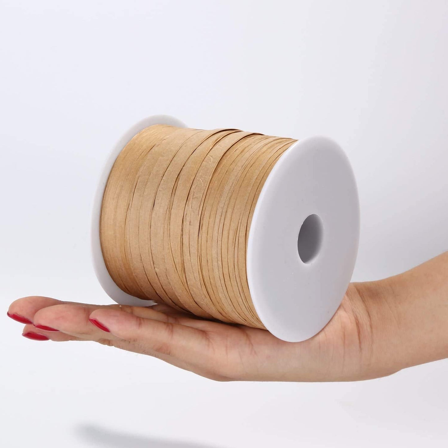 Whaline 229 Yards Raffia Paper Ribbon Christmas Kraft Craft Packing Paper Twine Festival Gift Wrapping DIY Crafts Ribbon for Decoration and Weaving, 1/4 inch Width