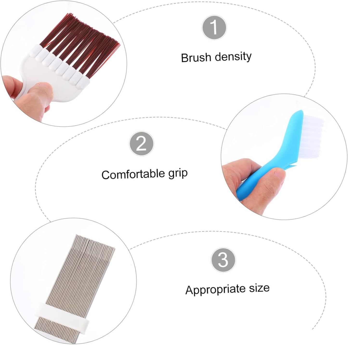 HOMSFOU Air Conditioner Cleaning Brush Set, Kitchen Cleaning Brush, Cooling Fin Comb Cleaner Tool for A/C Condenser