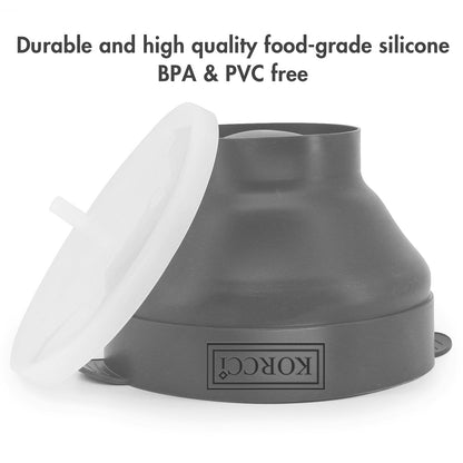 The Original Korcci Microwaveable Silicone Popcorn Popper, Microwave Popcorn Popper, Collapsible Microwave Popcorn Maker Bowl, No Oil Required, Use In Microwave, Dishwasher Safe (Blue)